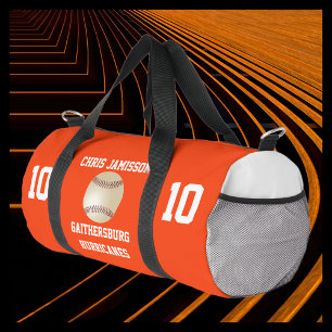 Bolso De Deporte Pequeño Equipo de béisbol, Naranja jugador entrenador pers