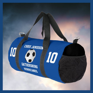 Bolso De Deporte Pequeño Equipo de fútbol, entrenador o jugador azul person