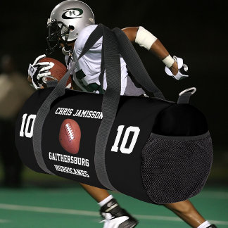 Bolso De Deporte Pequeño Equipo de Fútbol, Entrenador o Jugador Negro Perso
