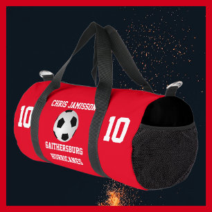 Bolso De Deporte Pequeño Equipo de fútbol, entrenador o jugador rojo person