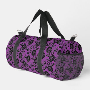 Bolso De Deporte Pequeño Escoja su color Faux Black Lace Fishnet Purple