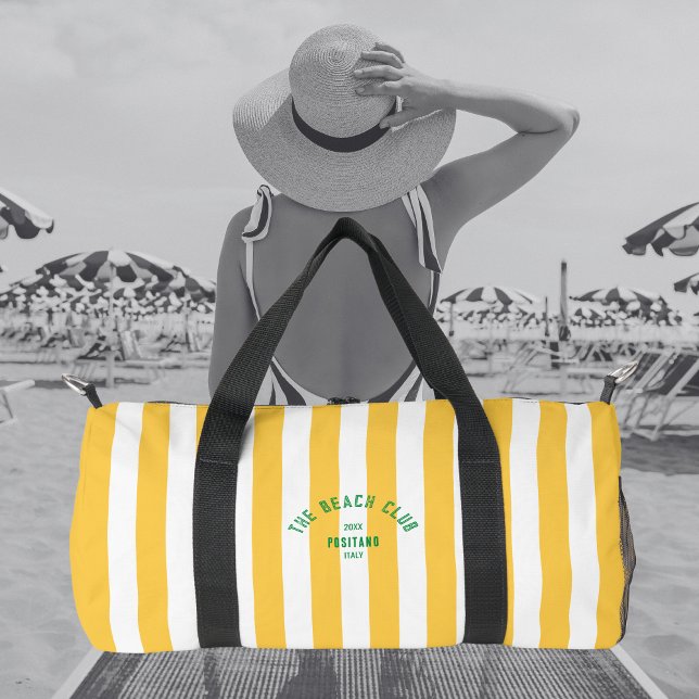 Bolso De Deporte Pequeño Escudo de Beach Club Banda Amarilla Monograma (Subido por el creador)