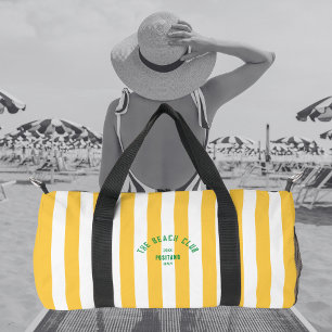 Bolso De Deporte Pequeño Escudo de Beach Club Banda Amarilla Monograma
