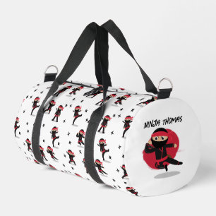 Bolso De Deporte Pequeño Escuela Infantil Cute Ninja Warrior Black & Red Ki