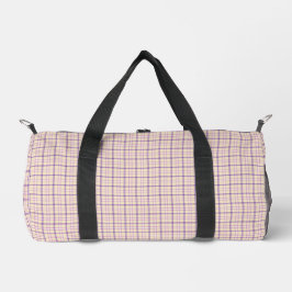 Bolso De Deporte Pequeño Estampado de Cuadro Purpúreo Crema Patrón Clásico 