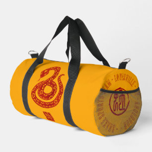 Bolso De Deporte Pequeño Estilo de corte de papel de serpiente roja Gym DB