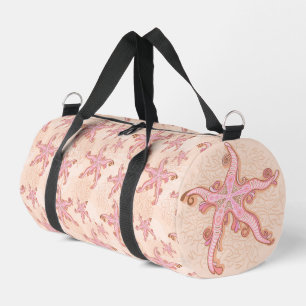Bolso De Deporte Pequeño Estrella de mar y coral rosa patrón pastel