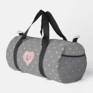 Bolso De Deporte Pequeño Estrellas dentro de corazones sobre gris