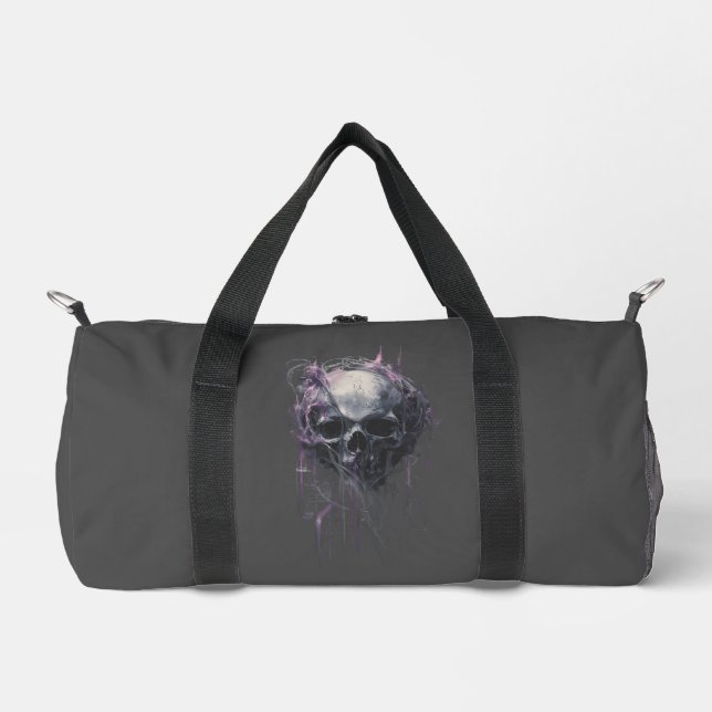 Bolso De Deporte Pequeño Ethereal Skull Abstract Grunge Dark Art (Anverso)