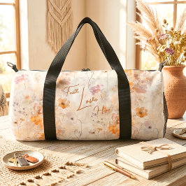 Bolso De Deporte Pequeño Faith Hope Love Elegant Floral Watercolor