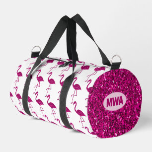 Bolso De Deporte Pequeño Flamenco brillante rosa caliente falsos brillos Mo