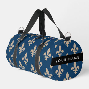 Bolso De Deporte Pequeño Fleur de Lis, beige sobre azul marino, real, tu no