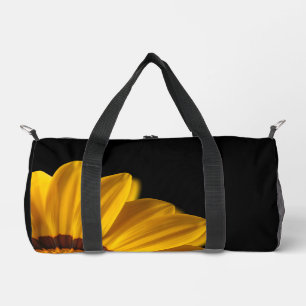 Bolso De Deporte Pequeño Flor amarilla sobre fondo negro