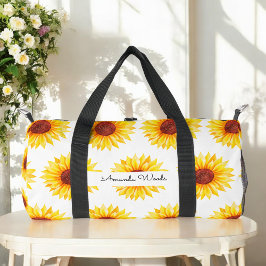 Bolso De Deporte Pequeño Flor blanca amarillo girasol