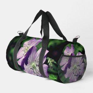 Bolso De Deporte Pequeño Flor de Geranio Morado Personalizada 