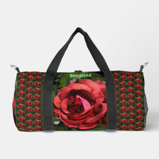 Bolso De Deporte Pequeño Flor De Rosa Roja En Bloom Resumen Personalizado