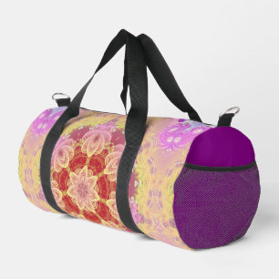 Bolso De Deporte Pequeño Flor Fractal Geométrica Amarilla Rosa