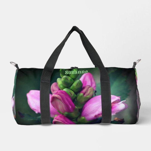 Bolso De Deporte Pequeño Flor rosa de cabeza de toro personalizada (Anverso)