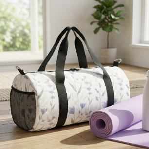 Bolso De Deporte Pequeño Flor silvestre acuarela púrpura azul