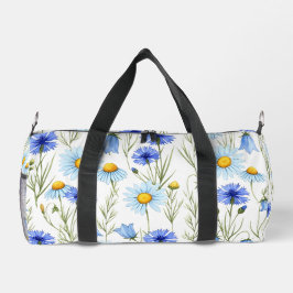 Bolso De Deporte Pequeño Flor silvestre de acuarela azul