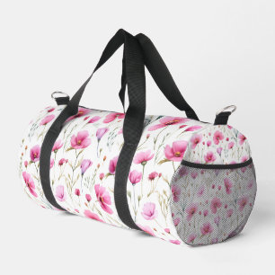 Bolso De Deporte Pequeño Flor silvestre de acuarela rosa