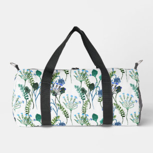 Bolso De Deporte Pequeño Floral Acuarela Aguamarina Silvestre 