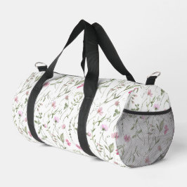 Bolso De Deporte Pequeño Floral silvestre de acuarela rosa verde
