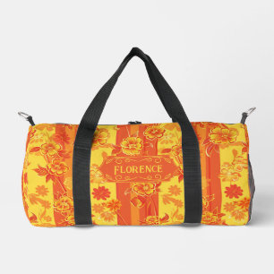 Bolso De Deporte Pequeño Florencia Floral amarilla y Naranja