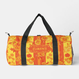 Bolso De Deporte Pequeño Florencia Floral amarilla y Naranja