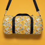 Bolso De Deporte Pequeño Flores amarillas Faux Embroidered Floral Pattern<br><div class="desc">La Bolsa de Duffle con motivos florales amarillos Faux Embroidered Floral presenta un elegante diseño floral amarillo bordado. Añada su monograma,  nombre o texto personalizado para un regalo fabuloso para su familia y amigos. Creado por Evco Studio www.zazzle.com/store/evcostudio</div>