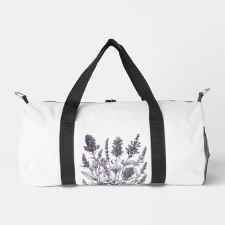 Bolso De Deporte Pequeño Flores blancas y negras
