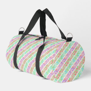Bolso De Deporte Pequeño Flores de colores pastel adorables rayas