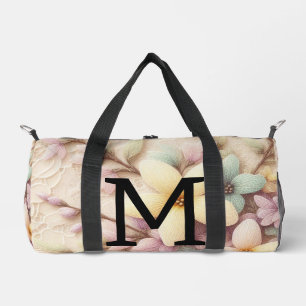 Bolso De Deporte Pequeño Flores de encaje rosadas y amarillas de primavera