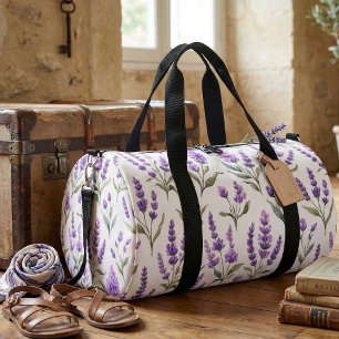 Bolso De Deporte Pequeño Flores de Salvia Púrpura Verde Lavanda