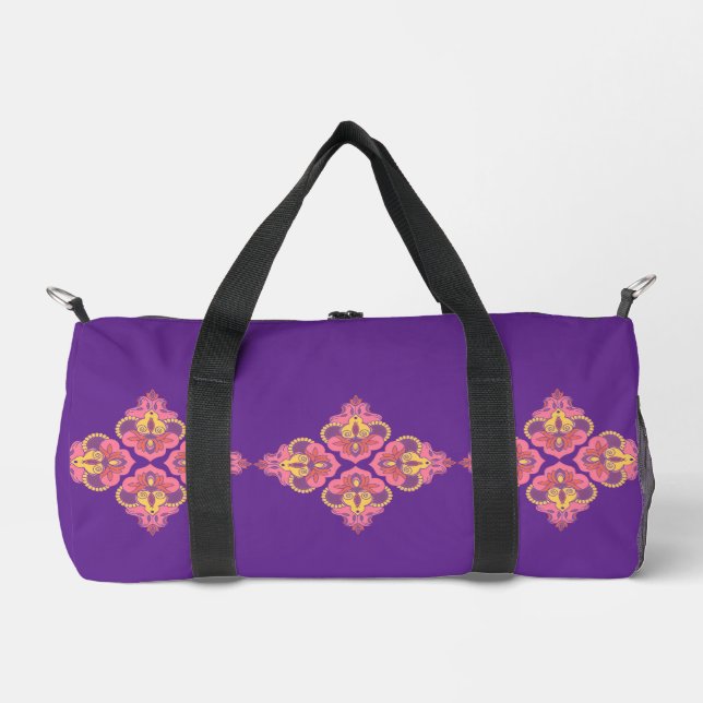 Bolso De Deporte Pequeño Flores en morado pequeño (Anverso)