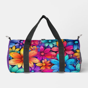 Bolso De Deporte Pequeño Flores hawaianas, moradas