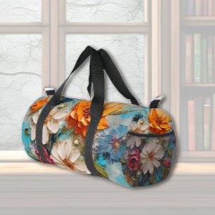 Bolso De Deporte Pequeño Flores Pintadas Brillantes