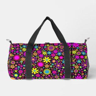 Bolso De Deporte Pequeño Flores psicodélicas vibrantes en flor