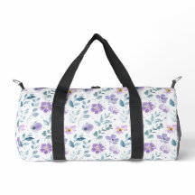 Flores silvestres acuarela verde morado