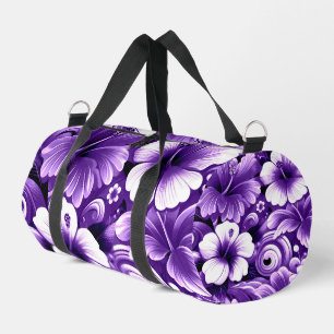 Bolso De Deporte Pequeño Flores tropicales hawaianas Patrón de Hibiscus púr