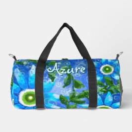 Bolso De Deporte Pequeño Flores verdes azules de abstrato floral personaliz
