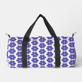 Bolso De Deporte Pequeño Flower Shape Plaid Blue Cornflower