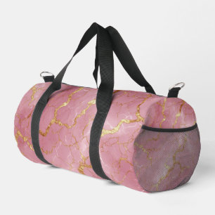 Bolso De Deporte Pequeño Fondo de mármol rosa con vetas doradas