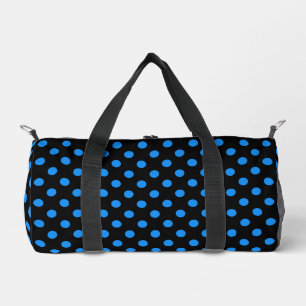 Bolso De Deporte Pequeño Fondo negro con lunares azules