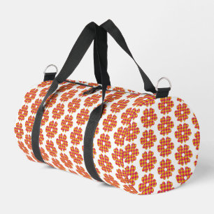 Bolso De Deporte Pequeño Forma de Flor a Cuadros Amarillo Naranja Rosa