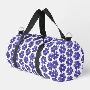 Bolso De Deporte Pequeño Forma de Flor Cuadros Azul Aciano