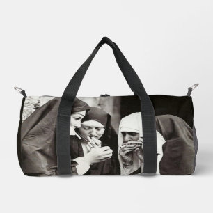Bolso De Deporte Pequeño Fotografía vintage de las monjas fumando 10x8in