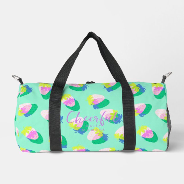 Bolso De Deporte Pequeño Fresa Verde azulada (Anverso)