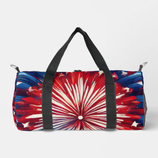 Bolso De Deporte Pequeño Fuegos Artificiales Gráficos Rojos, Blancos y Azul