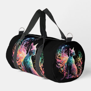 Bolso De Deporte Pequeño Gato holográfico espectral: un prisma de elegancia